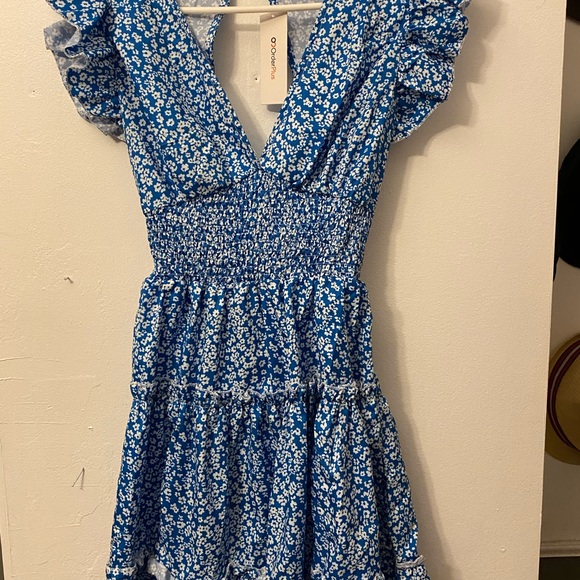 Cute blue floral dress size small - Picture 1 of 5